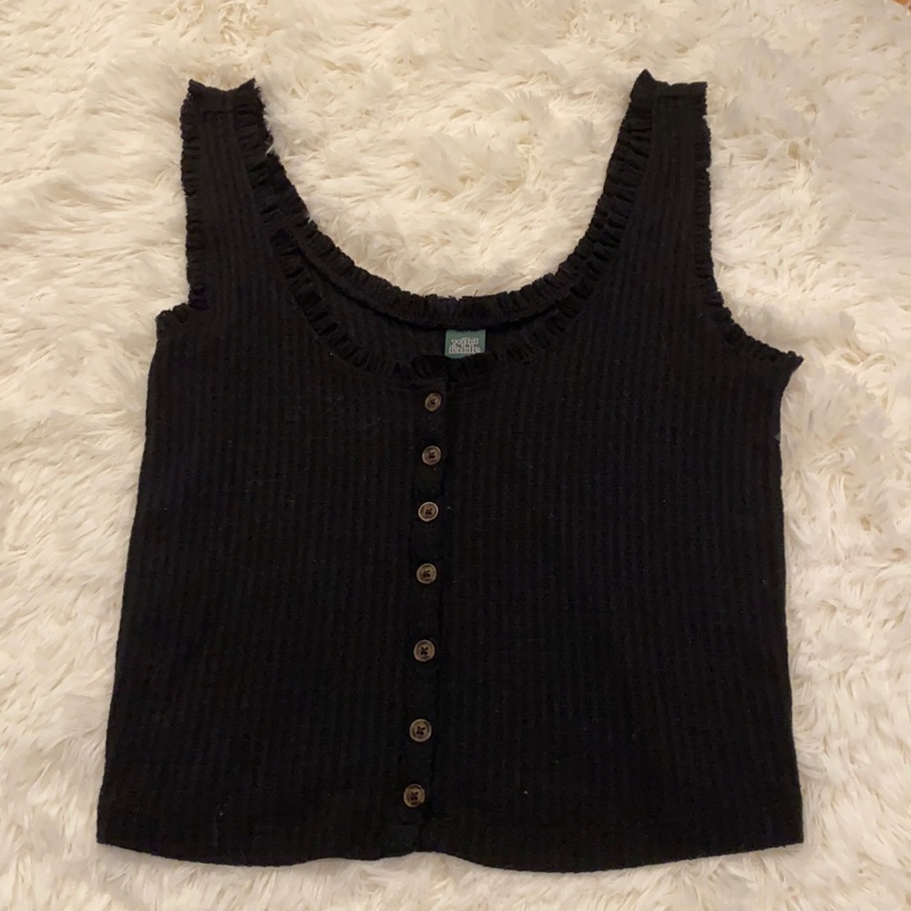 Wild Fable Black Button Tank Top